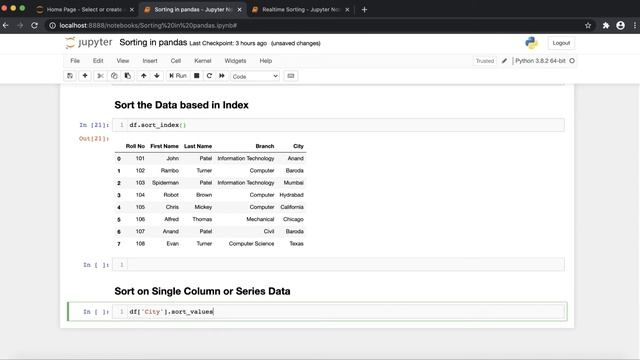 Pandas Tutorial (Session 6) - Sorting of DataFrames using pandas. sort_values(), Sort_index() смотреть онлайн