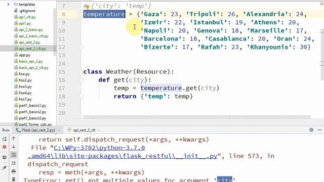 58 Weather REST API using Python Flask RESTFul عمل خدمة ويب للطقس باستخدام بايثون فلاسك ريستفول смотреть онлайн