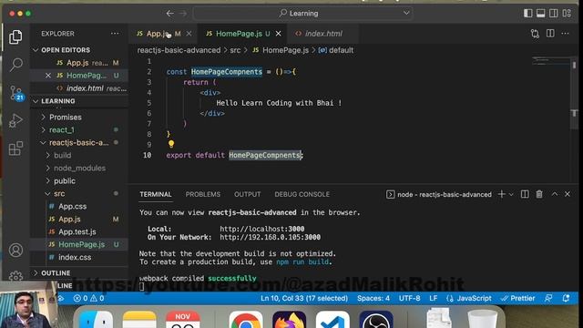react js components tutorial Importing and Exporting Components | Complete React Course in Hindi #4 смотреть онлайн
