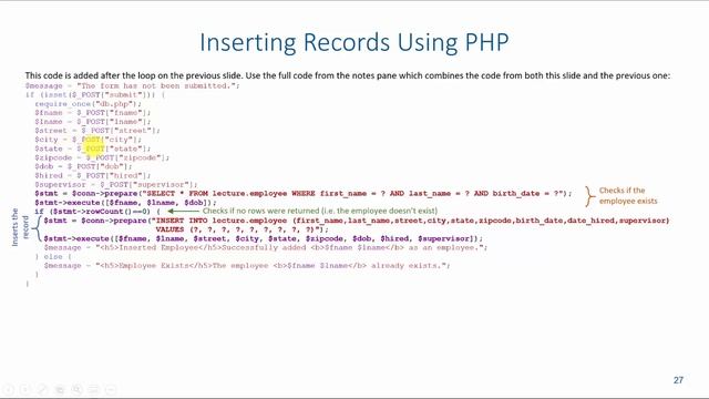 Database Application Development: Inserting Into a MySQL Database Using PHP смотреть онлайн