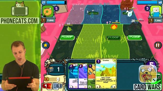 Adventure Time CARD WARS Gameplay Dr Donut VS Finn смотреть онлайн