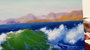 Морской пейзаж маслом Волна Художник Александр Южаков