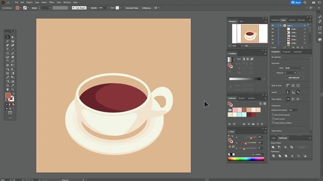 РИСУЕМ ЧАШКУ КАКАО С МАРШМЕЛЛОУ | УРОК В ADOBE ILLUSTRATOR смотреть онлайн