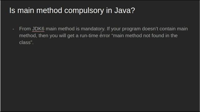 Is main method compulsory in Java? | GeeksforGeeks смотреть онлайн