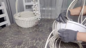 Корзина из полиротанга "Весеннее настроение" Способ установки стоек и лозы "Паучок" часть 1