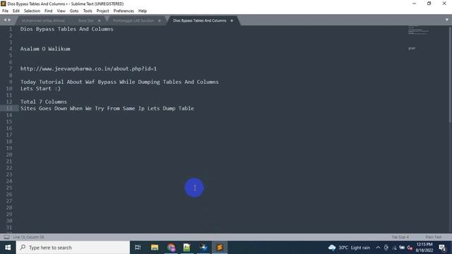 Dios Bypass Tables And Columns Dump By AKDK смотреть онлайн