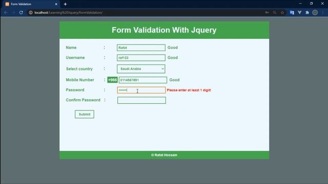 Form validation with jquery смотреть онлайн