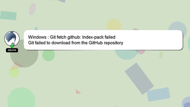 Windows : Git fetch github: Index-pack failed смотреть онлайн