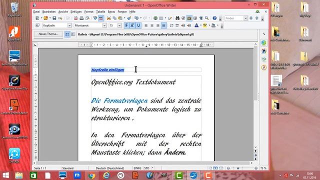 OpenOffice .org Kopfzeile und Fußzeile einfügen und bearbeiten смотреть онлайн