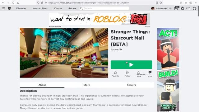Как Получить БЕСПЛАТНО Шляпу Дастина в Ивенте Очень Странные Дела ROBLOX // Greg Vosk // смотреть онлайн