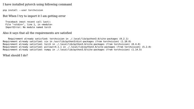 Ubuntu: Can not import torch смотреть онлайн