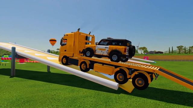 TRANSPORTING POLICE CARS, ARMORED SWAT VAN & HELICOPTERS WITH MERCEDES TRUCKS! Farming Simulator 22 смотреть онлайн