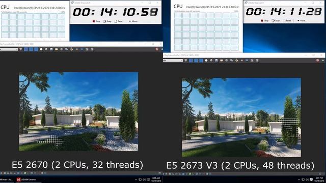 Intel Xeon E5 2670 2 CPUs, 32threads vs Intel Xeon E5 2673 V3 2 CPUS, 48 threads смотреть онлайн