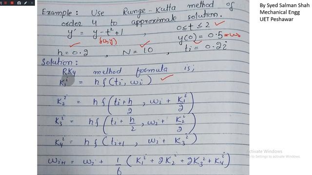 Runge Kutta method of order 4 / RK4 / Numerical analysis / Syed series lectures. смотреть онлайн