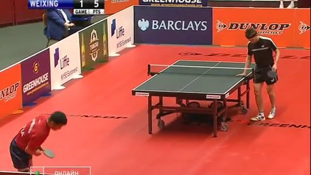 Table Tennis - Attack (Kalinikos KREANGA) vs Defense (Chen WEIXING) XV ! (Dunlop Masters 2008) смотреть онлайн