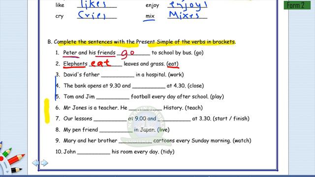 FORM 2 / ENGLISH / PRESENT SIMPLE TENSE Lesson 2 / ABDILLAHI ABDI HASSAN смотреть онлайн