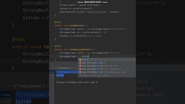 Java でのStringBuilderクラスにあるメソッドdeleteCharAtメソッドを実行してみました。詳細は説明部にあります。 смотреть онлайн
