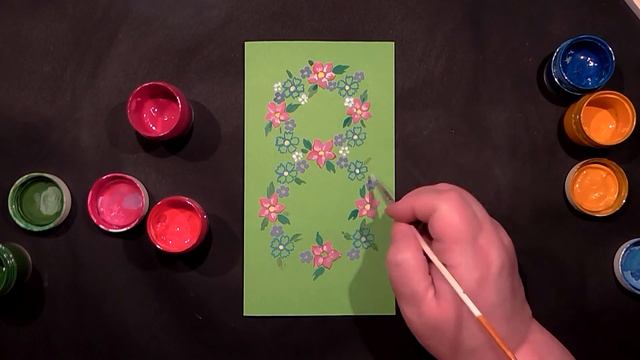 8 March Greeting Card - Gouache Painting | IOTN смотреть онлайн