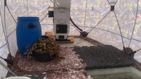 Видео отзыв от нашего пользователя палатки Ex-Pro Winter 2  в качестве бани на льду!