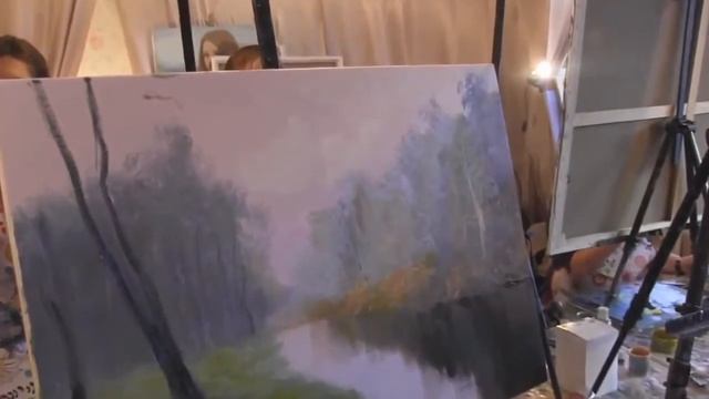 Осенний лес Река Мастер класс Художник Игорь Сахаров смотреть онлайн