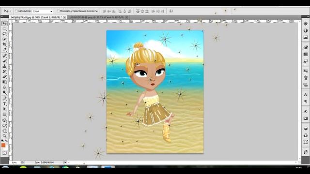 Как сделать тень, и переместить аватара на фон.// Photoshop CS6 смотреть онлайн