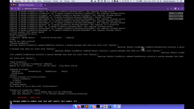 Coding On RISC OS - Using git on shell.riscos.online смотреть онлайн