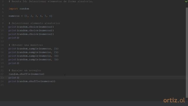 Python 3 - Receta 54: Seleccionar Elementos de Forma Aleatoria смотреть онлайн