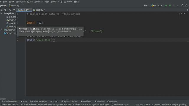 JSON data to Python Object #pythonprogramming #objects смотреть онлайн