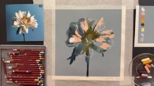 Цветы пастелью для начинающих | Рисуем пион сухой пастелью | Смешанная техника акварель и пастель