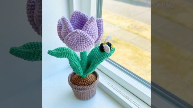 Amigurumi crochet flower plant pots/Knitting flowers plant pots outdoor & indoors garden decorative смотреть онлайн