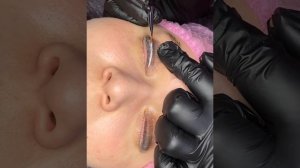 Ламинирование ресниц с окрашиванием и ботоксом. Показательная модель.