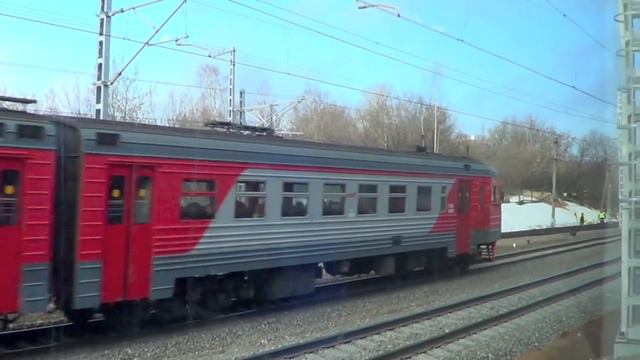 Поездка на электропоезде ЭС2Г-005 + ЭС2Г-020 "Ласточка" (Москва – Клин) смотреть онлайн