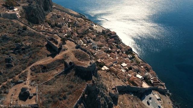 Monemvasia, Peloponnese, Greece 4K Drone смотреть онлайн