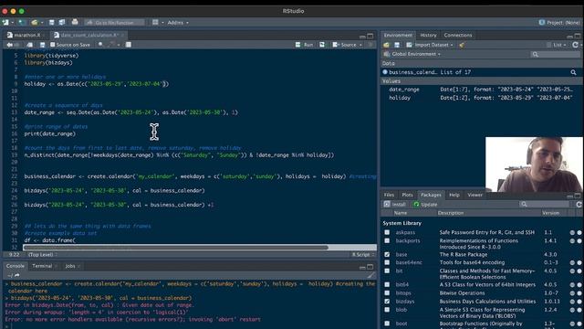 Learning R: 33 Days Count Using R excluding weekends and holiday смотреть онлайн