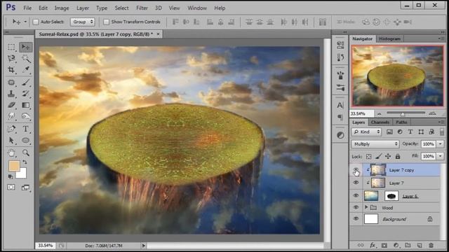 Surreal Relax Photoshop Manipulation Tutorial смотреть онлайн