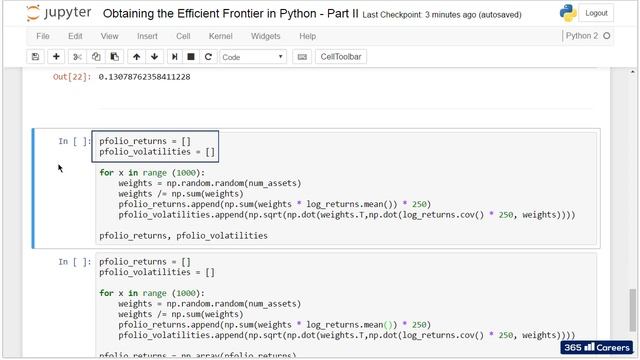 Py 86 Obtaining the Efficient Frontier in Python Part II смотреть онлайн