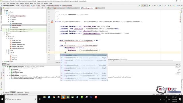 Kotlin Android Tutorial - Instagram Filter part 3 Bottom Dialog Fragment смотреть онлайн