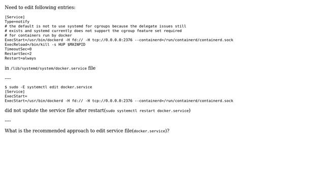 Unix & Linux: docker.service - How to edit systemd service file? смотреть онлайн