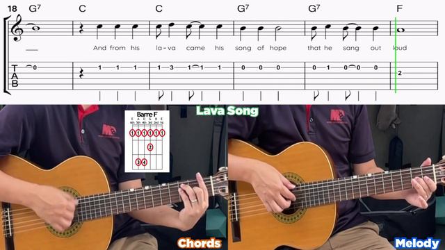 How to play Lava Song from Disney & Pixar’s Lava on Guitar - Chord & Melody Tutorial Tabs смотреть онлайн