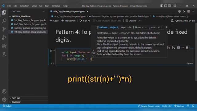 4th day pattern programs | Python Pattern with provided Fixed digit | Star Pattern | python смотреть онлайн