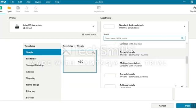 How to choose label size and add text in DYMO Connect software смотреть онлайн