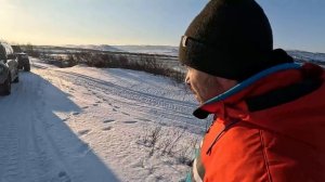 Пробиваемся на полуостров Рыбачий зимой на внедорожниках!
