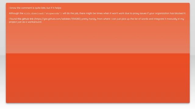 Corpora/stopwords not found when import nltk library смотреть онлайн