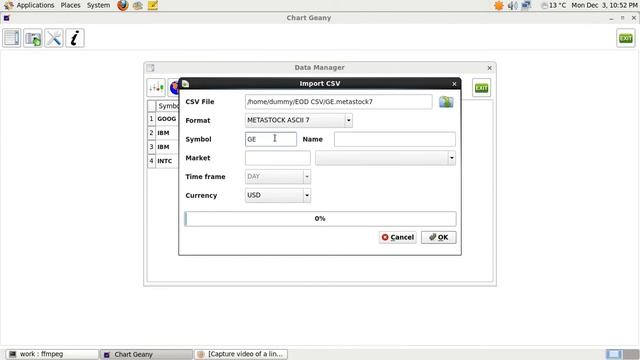 Chart Geany version 1: CSV Import Button смотреть онлайн