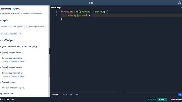 Add - PHP - Code Signal смотреть онлайн
