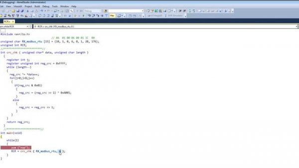 Контрольная сумма crc + modbus rtu