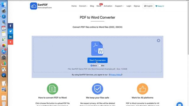 sanpdf pdf to word (doc,docx) смотреть онлайн