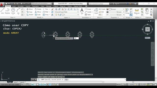 AutoCAD para principiantes - 9. comandos COPY, MOVE y ROTATE смотреть онлайн