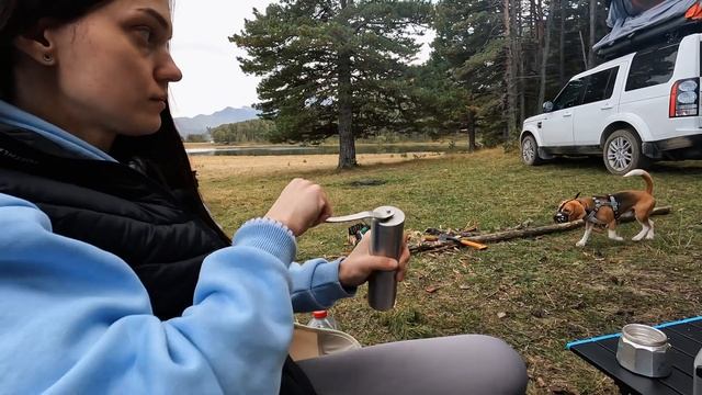Кемпинг у высокогорного озера с надувной и автопалаткой #camping