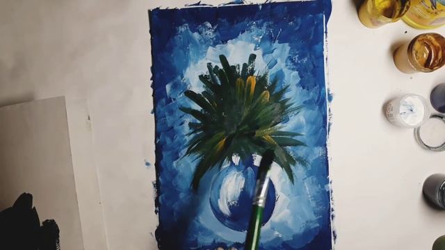 Цветы гуашью. Несложный рисунок гуашью смотреть онлайн